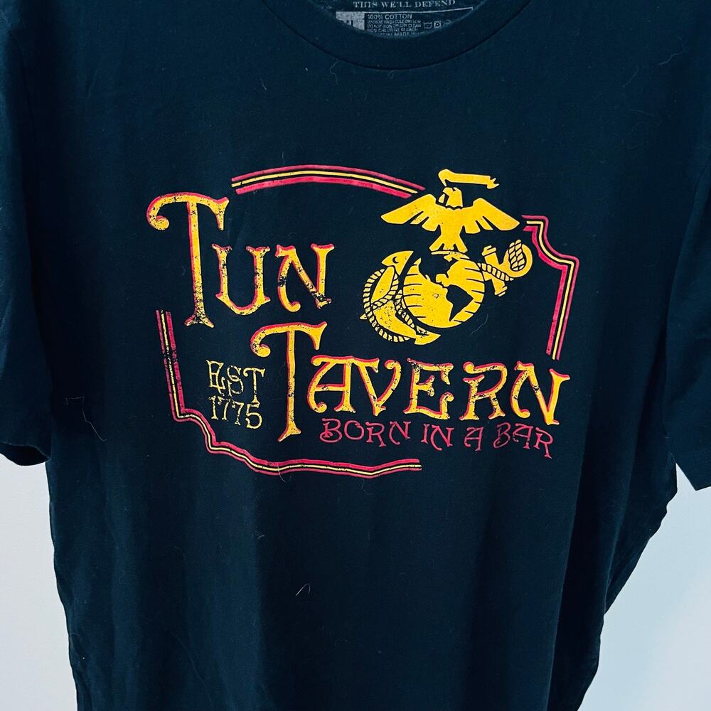 Grunt Style Marine Corps Tun Tavern Staff Shirt XL Black 1775 Born In A Bar - Picture 2 of 6